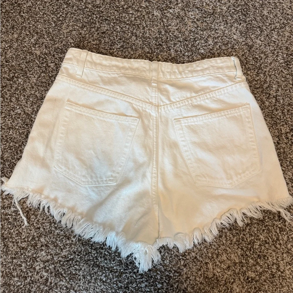 Zara white cut off shorts
